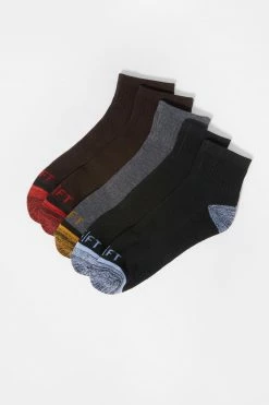 Mens Assorted Colour Toe Ankle Sock Set (6 Pack) Accessories