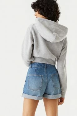 Stitches Ladies Refuge Jeans Refuge Medium Wash Pleated Denim Mom Short