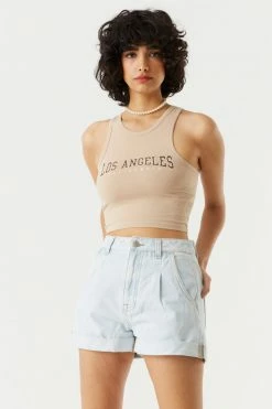 Stitches Ladies Refuge Jeans Refuge Beached Pleated Denim Mom Short