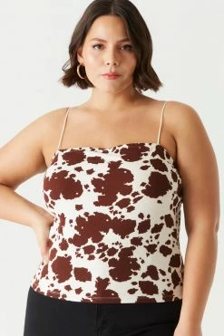 Stitches Ladies Plus Size Animal Print Bungee Strap Cami