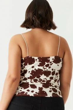 Stitches Ladies Plus Size Animal Print Bungee Strap Cami