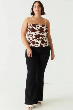 Stitches Ladies Plus Size Animal Print Bungee Strap Cami