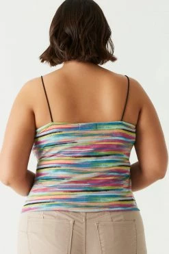 Stitches Ladies Plus Size Space Dye Bungee Strap Cami Tops