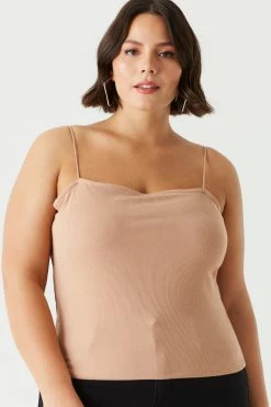 Stitches Ladies Plus Size Soft Ribbed Bungee Strap Cami