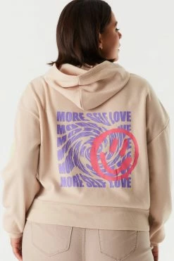 Urban Ladies Plus Plus Size Graphic Cropped Hoodie