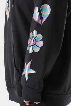 Urban Ladies Plus Plus Size Graphic You Wish Boyfriend Hoodie Tops