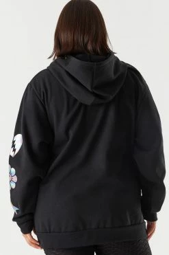 Urban Ladies Plus Plus Size Graphic You Wish Boyfriend Hoodie Tops