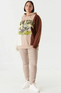 Urban Ladies Plus Plus Size Graphic New York Boyfriend Hoodie