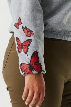 Stitches Ladies Tops Plus Size Baby Girl Graphic Cinched Hem Fleece Hoodie