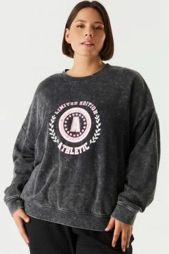 Stitches Ladies Plus Size Good Vibes Fleece Sweatshirt