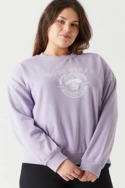 Stitches Ladies Plus Size Good Vibes Fleece Sweatshirt 9 Stitches Ladies Plus Size Good Vibes Fleece Sweatshirt