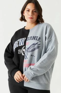 Stitches Ladies Tops Plus Size Cali Graphic Colour Block Sweatshirt