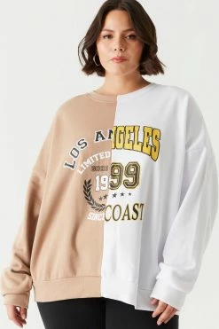 Stitches Ladies Plus Size LA Graphic Colour Block Sweatshirt