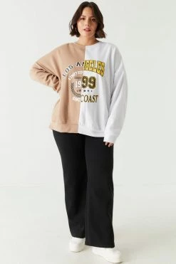 Stitches Ladies Plus Size LA Graphic Colour Block Sweatshirt