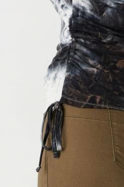 Urban Ladies Plus Plus Size Soft Spliced Graphic Ruched Side T-Shirt