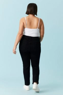 Stitches Ladies Plus Size Distressed Black Wash Boyfriend Jean Bottoms