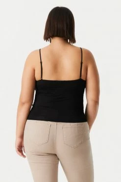 Stitches Ladies Plus Size Lace Front Cropped Cami