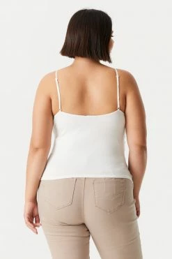 Stitches Ladies Plus Size Lace Front Cropped Cami