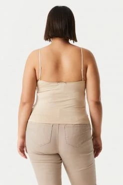 Stitches Ladies Plus Size Lace Front Cropped Cami