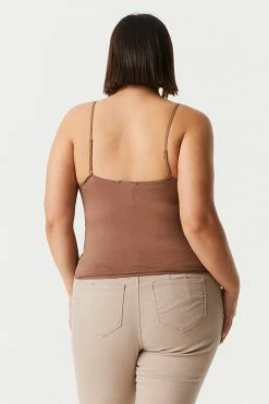 Stitches Ladies Plus Size Lace Front Cropped Cami