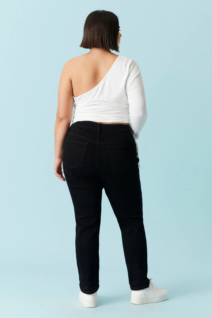 Stitches Ladies Plus Size Distressed Black Wash Boyfriend Jean Bottoms 3 Stitches Ladies Plus Size Distressed Black Wash Boyfriend Jean Bottoms