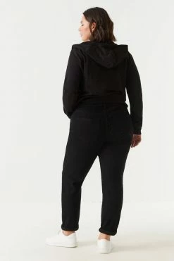 Stitches Ladies Plus Size Distressed Rolled Cuff Boyfriend Jean