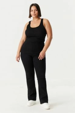 Stitches Ladies Plus Size Ribbed Racerback Tank Top