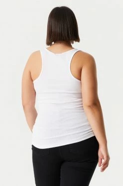 Stitches Ladies Plus Size Ribbed Racerback Tank Top