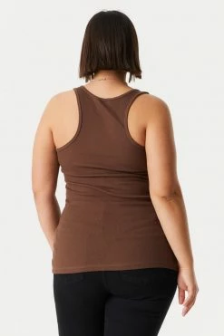 Stitches Ladies Plus Size Ribbed Racerback Tank Top