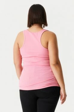 Stitches Ladies Plus Size Ribbed Racerback Tank Top