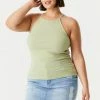 Stitches Ladies Tops Plus Size High Neck Racerback Cami