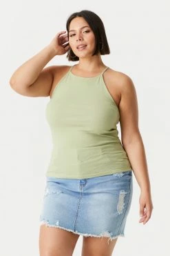 Stitches Ladies Tops Plus Size High Neck Racerback Cami