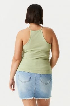 Stitches Ladies Tops Plus Size High Neck Racerback Cami