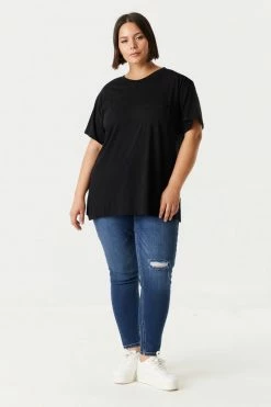 Stitches Ladies Plus Sized Single Pocket T-Shirt
