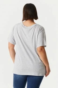 Stitches Ladies Plus Sized Single Pocket T-Shirt