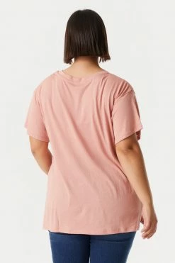 Stitches Ladies Plus Sized Single Pocket T-Shirt