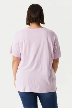 Stitches Ladies Plus Sized Single Pocket T-Shirt