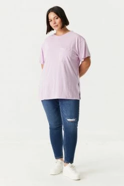 Stitches Ladies Plus Sized Single Pocket T-Shirt