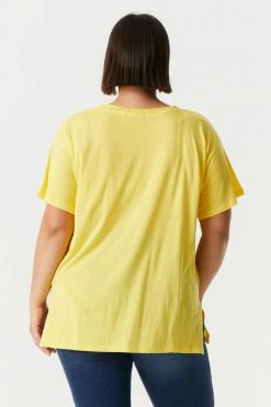 Stitches Ladies Plus Sized Single Pocket T-Shirt