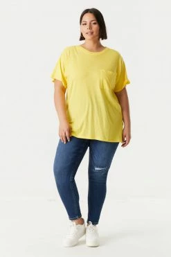 Stitches Ladies Plus Sized Single Pocket T-Shirt