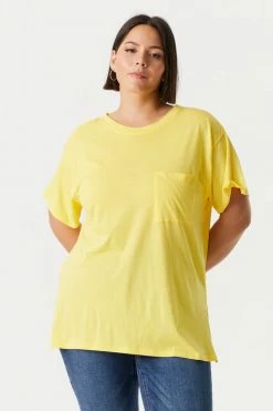 Stitches Ladies Plus Sized Single Pocket T-Shirt