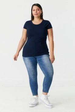 Stitches Ladies Tops Plus Size Everyday T-Shirt 50 Stitches Ladies Tops Plus Size Everyday T-Shirt