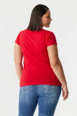 Stitches Ladies Tops Plus Size Everyday T-Shirt 55 Stitches Ladies Tops Plus Size Everyday T-Shirt