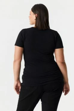 Stitches Ladies Plus Size V-Neck T-Shirt Tops 31 Stitches Ladies Plus Size V-Neck T-Shirt Tops