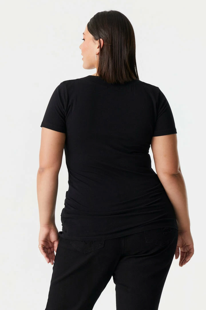 Stitches Ladies Plus Size V-Neck T-Shirt Tops 5 Stitches Ladies Plus Size V-Neck T-Shirt Tops