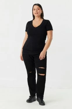 Stitches Ladies Plus Size V-Neck T-Shirt Tops 32 Stitches Ladies Plus Size V-Neck T-Shirt Tops