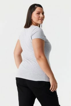 Stitches Ladies Plus Size V-Neck T-Shirt Tops 34 Stitches Ladies Plus Size V-Neck T-Shirt Tops