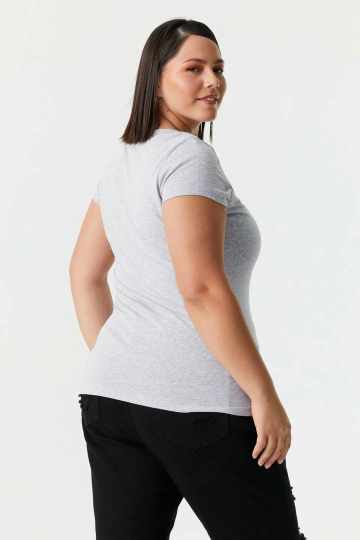 Stitches Ladies Plus Size V-Neck T-Shirt Tops 8 Stitches Ladies Plus Size V-Neck T-Shirt Tops