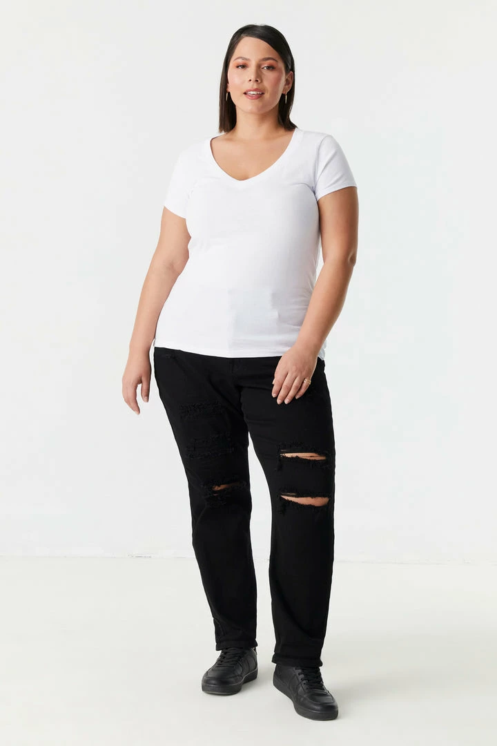 Stitches Ladies Plus Size V-Neck T-Shirt Tops 12 Stitches Ladies Plus Size V-Neck T-Shirt Tops