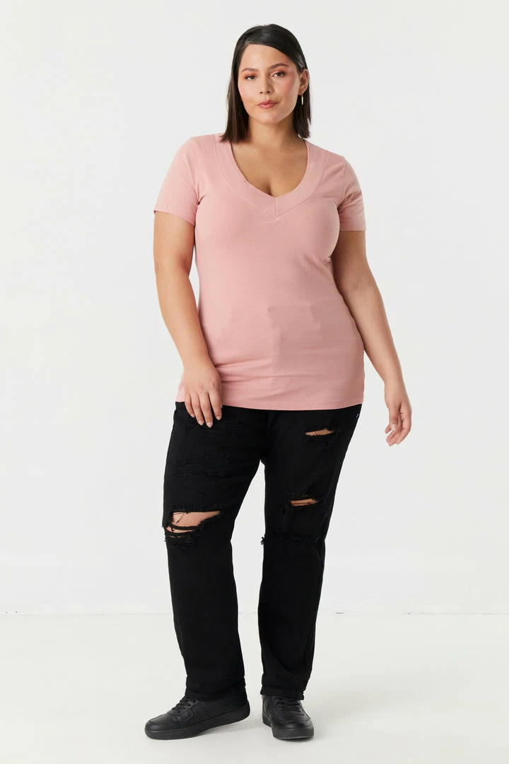 Stitches Ladies Plus Size V-Neck T-Shirt Tops 18 Stitches Ladies Plus Size V-Neck T-Shirt Tops